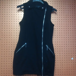 Asymmetrical Sleeveless Zipper Mini Dress